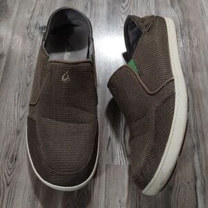 Olukai Nohea Moku Mesh Men’s Brown Slip On Sneaker Shoes Size 11.5